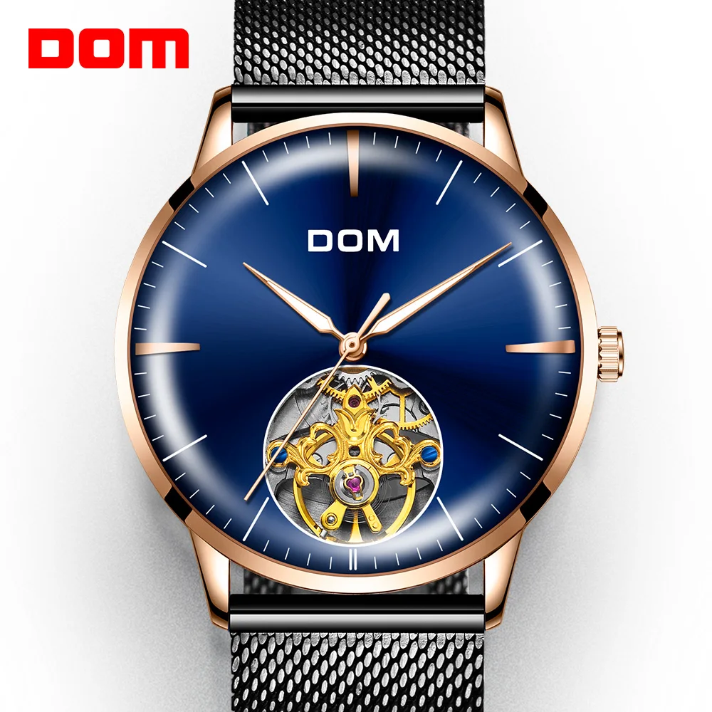 DOM Watch Men Automatic Self-Wind Stainless Steel Luxury Brand 3ATM Waterproof Fully Automatic Mechanical Watch Male M-1268GK-2M