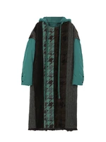Design Fall Original Winter 2020 Women Vintage Casual Loose White Duck Down Patched Hooded Oversized Long Wool Dress