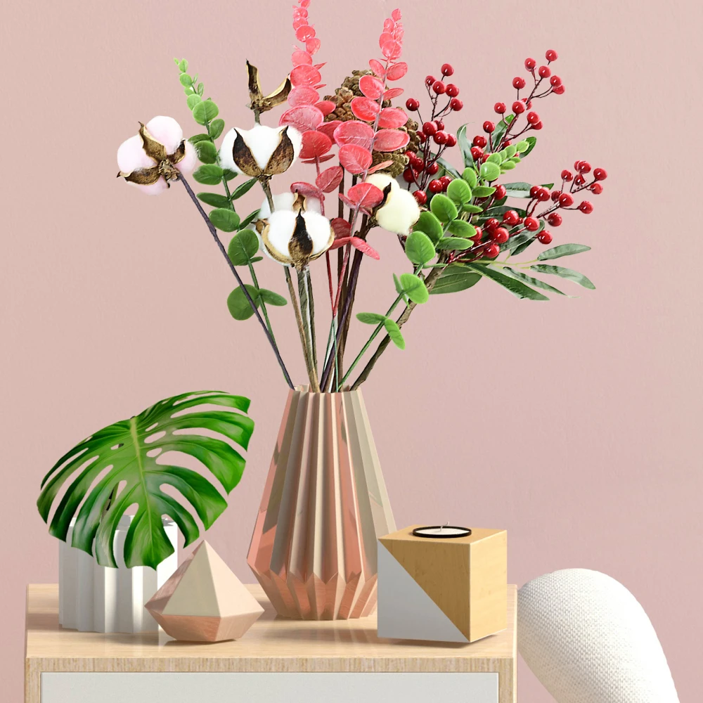 

Simulation Flower Ornament Decoration Flowers Christmas Cotton Berries Long-term Freshness Odorless Not Easy To Fade Festival