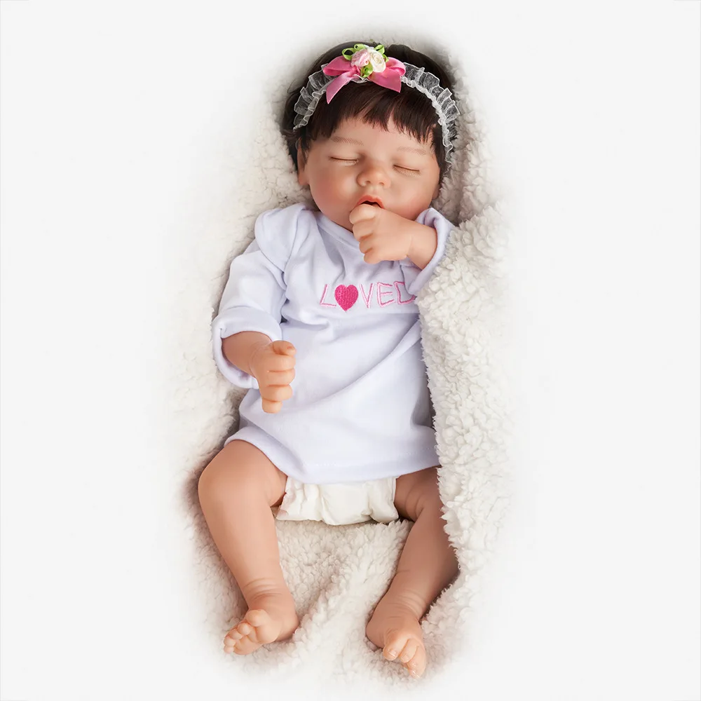 

55cm Reborn Girls Soft Body Cute Newborn Girl Doll Baby Full Silicone Body Birthday Christmas Gift