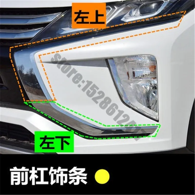 

ABS front bumper bar trim Front Grille Around Trim Racing Grills Trim Car Styling for Mitsubishi Eclipse Cross 2018 2019 2020
