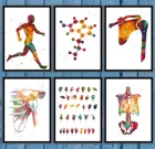 Постеры на холсте с изображением молекул плеча, плеча, суставов, знаков, языков, анатомии, настенное искусство, домашний декор