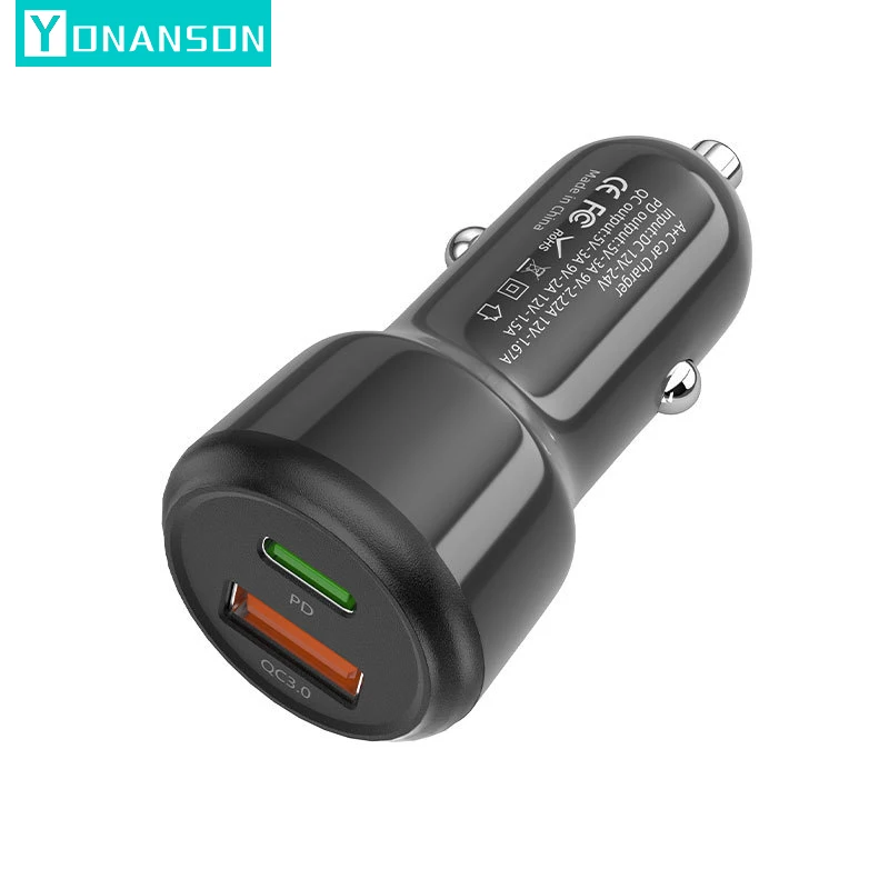 

PD 20W USB Car Charger Quick Charge QC 3.0 Dual Port Fast Charging USB Car Charger Adapter for iPhone Samsung Mobile Phone