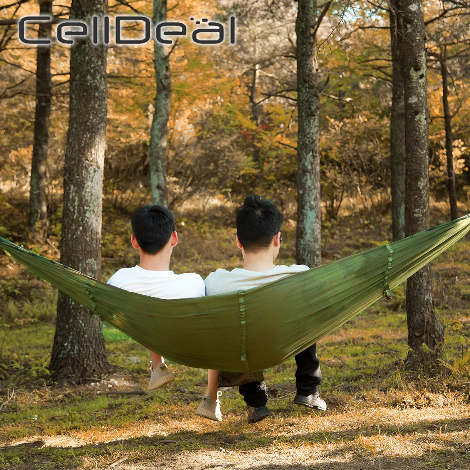 CellDeal Camping Hammock with Mosquito Net Light Portable Swing Sleeping Outdoor Parachute Hammocks Stuff Pop-Up |