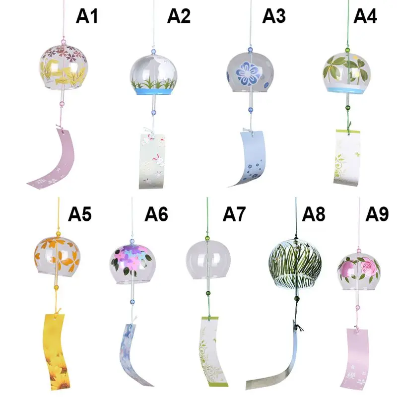 

Creative Japan Style Wind Bells Handmade Glass Home Decor Wind Chimes Flower Decor Blessing Bell Birthday Gift Christmas Gift