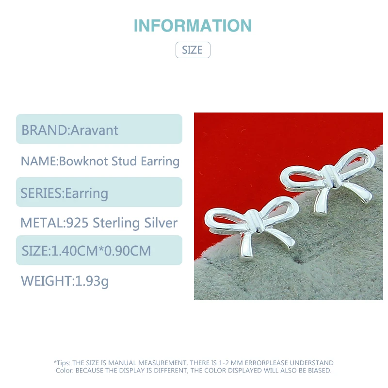 

925 Silver Earrings For Women Bowknot Earring Silver Jewelry Gifts