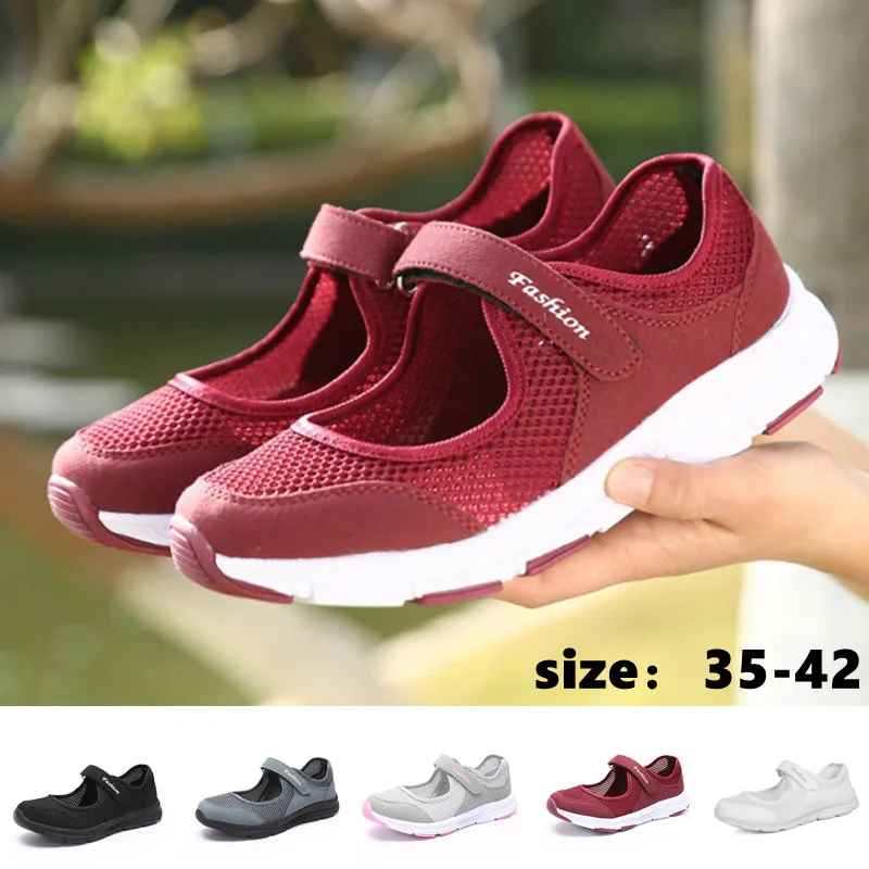 

Women's Flat Shoes Hollow Breathable Casual Shoes Soft Sneaker Comfortable Sole Nurse Footwear Zapatos De Mujer
