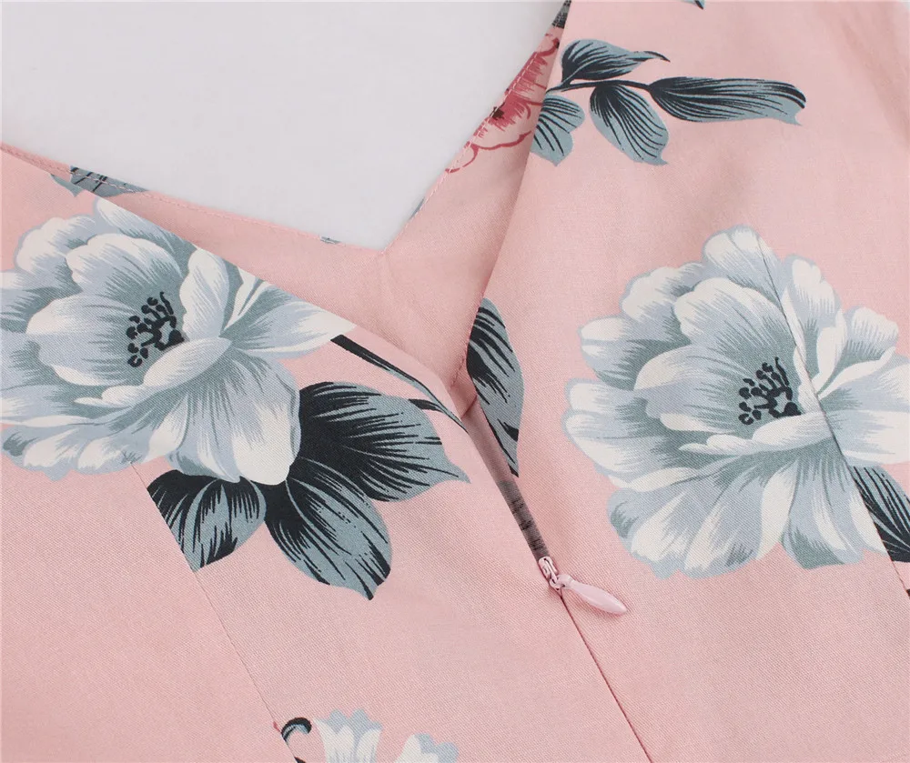 Женское модное милое платье большого размера винтажное с цветочным принтом