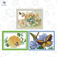 joy sunday stamped cross stitch kits butterflies love flowers11ct printed fabric14ct counted handmade embroidery needlework sets
