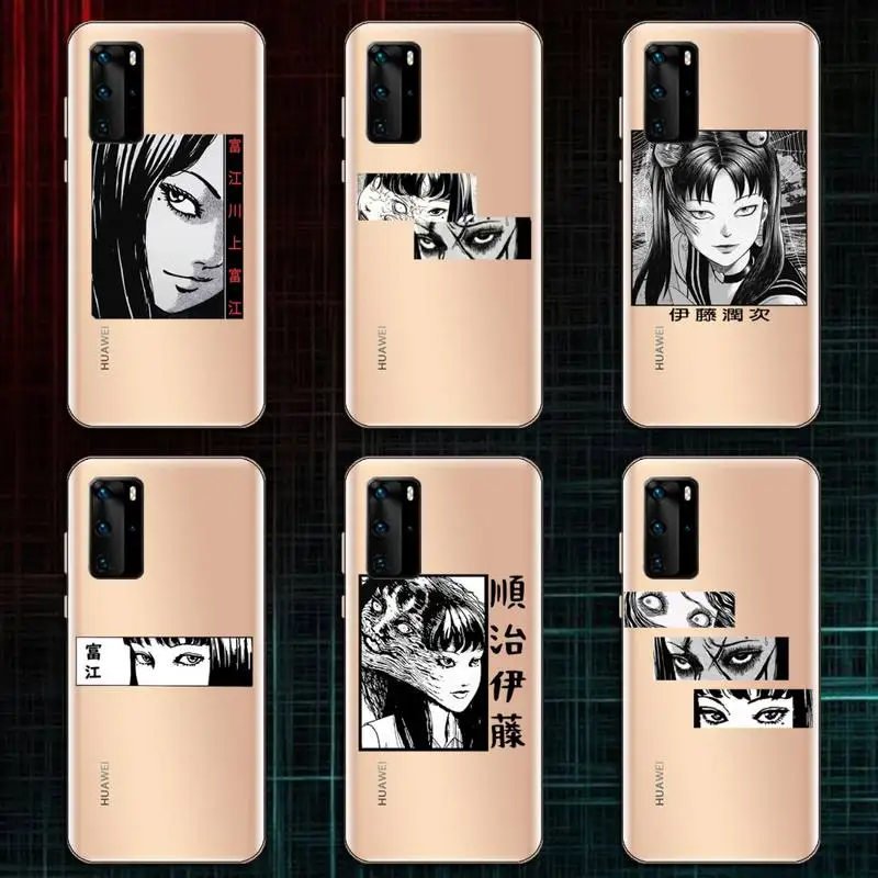 

Junji Ito Japanese Manga Horror Phone Case Transparent for Huawei honor A X V 9 8 10 20 I S max note pro mate lite