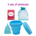 Медицинский силикон, женская гигиеническая менструальная чаша, мягкая женская менструальная чаша со складной чашей и менструальной чашей, оптовая продажа