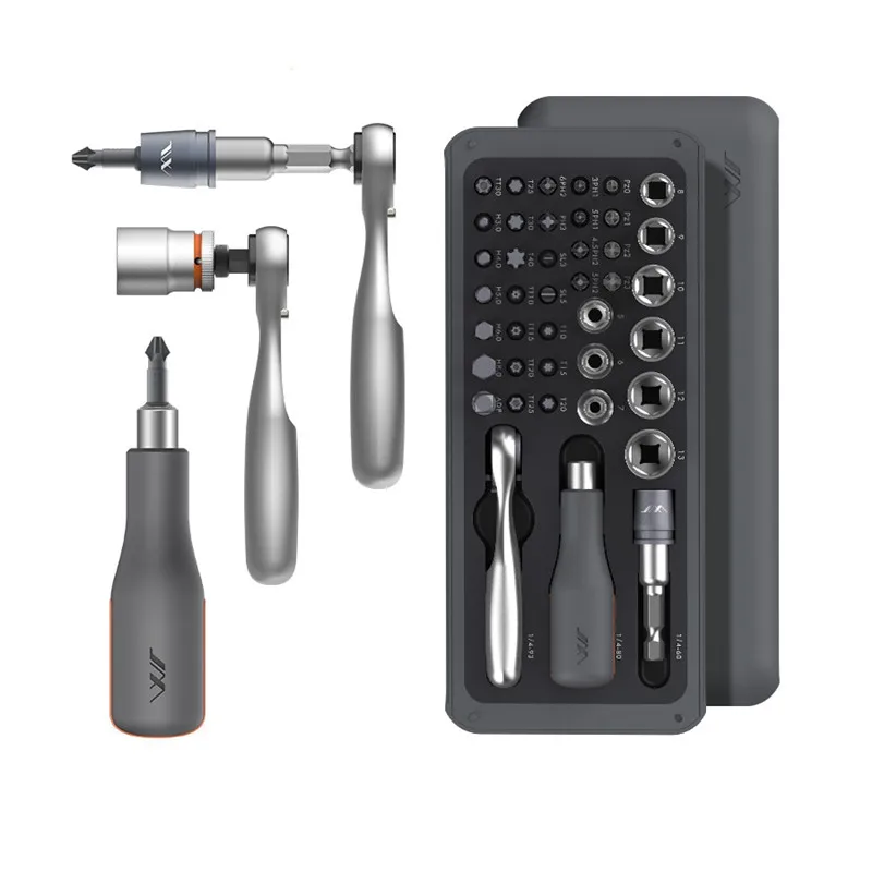 Отвертка S2 с магнитными насадками комплект гаечных ключей храповым механизмом