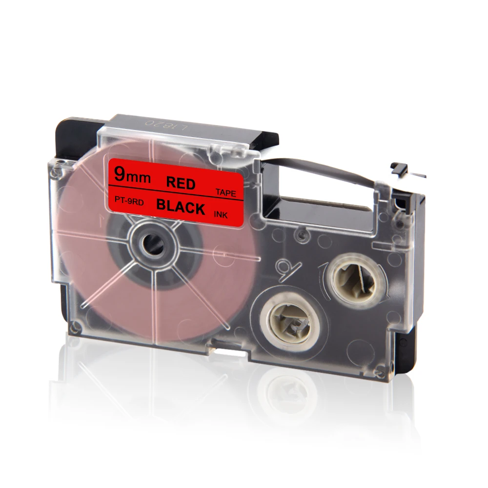 UniPlus черный на красном 9 мм ленты этикеток совместимый для Casio XR 9RD EZ принтер