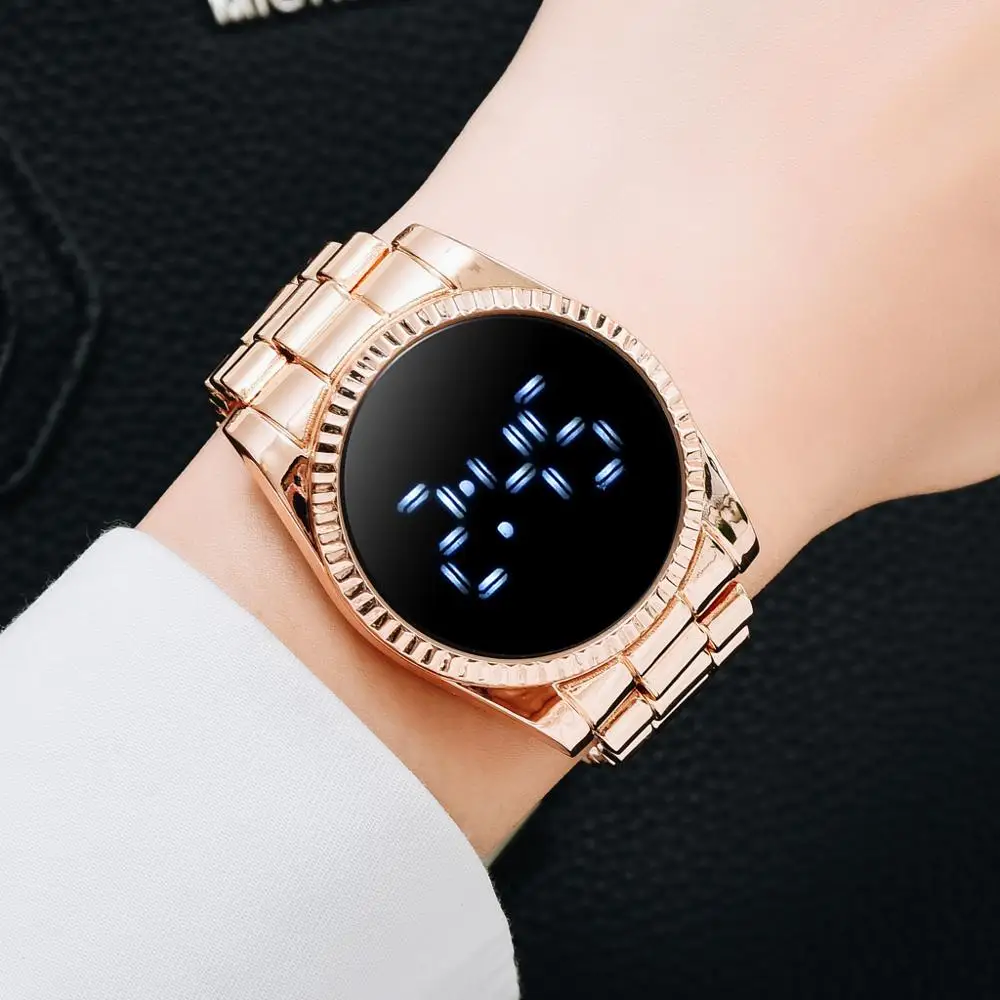

Luxury Digital Watch For Women Bracelet Fashion Led Ladies Watches Fashion Rose Gold Dress Casual Quartz Watch zegarek damski