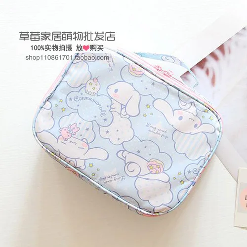 Синий Мультфильм Япония hello kitty My Melody Cinnamoroll pompomparin дорожные косметички для хранения мешочки для мытья девочек макияж сумки - Цвет: Синий