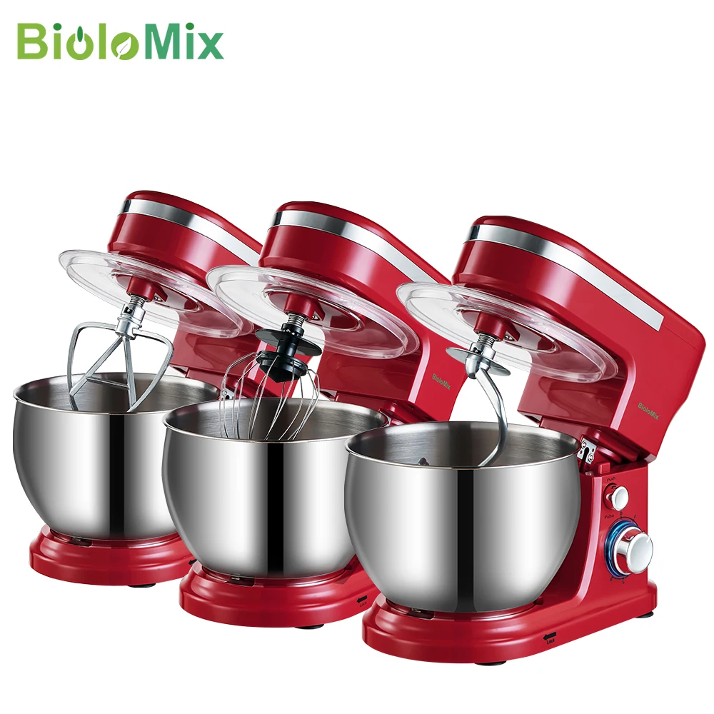 BioloMix 1200W 5L Нержавеющая сталь чаша 6 ступенчатая Кухня Еда миксер крем взбивалка