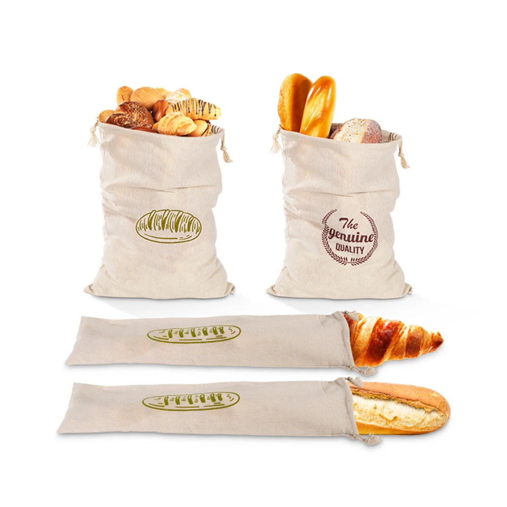 Льняные пакеты для хлеба многоразовый мешок на шнурке булочек сумка домашнего