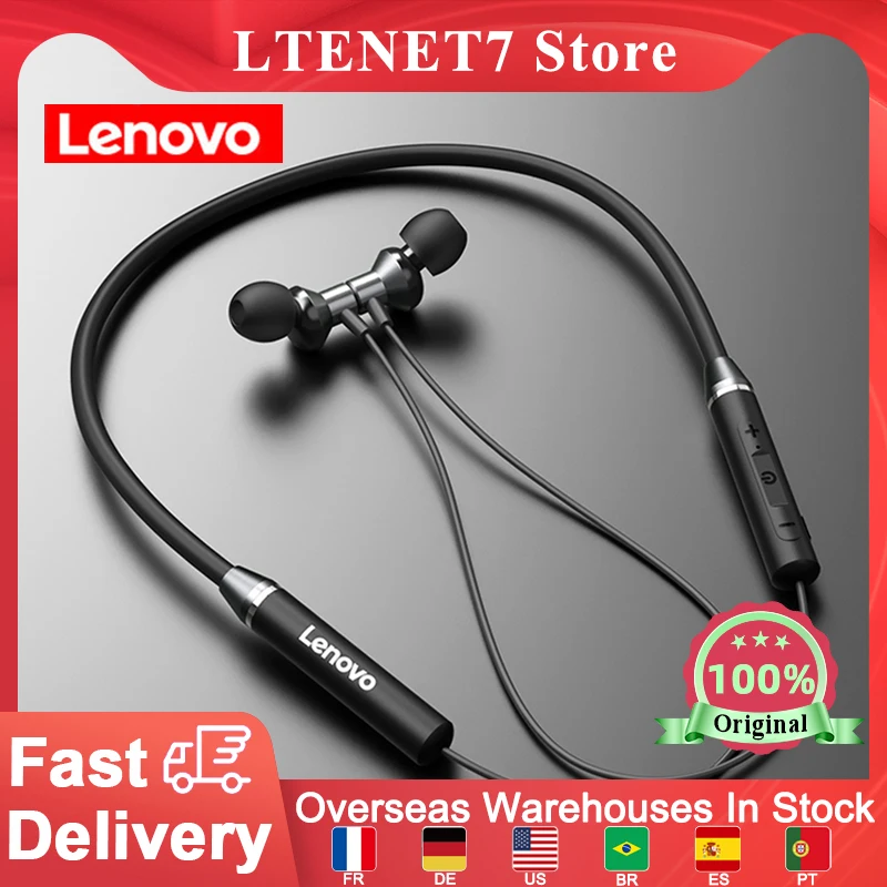 

Original Lenovo HE05 BT5.0 Neckband Earphone Wireless Stereo Sports Magnetic Headphones Sports Running IPX5 Waterproof Headset