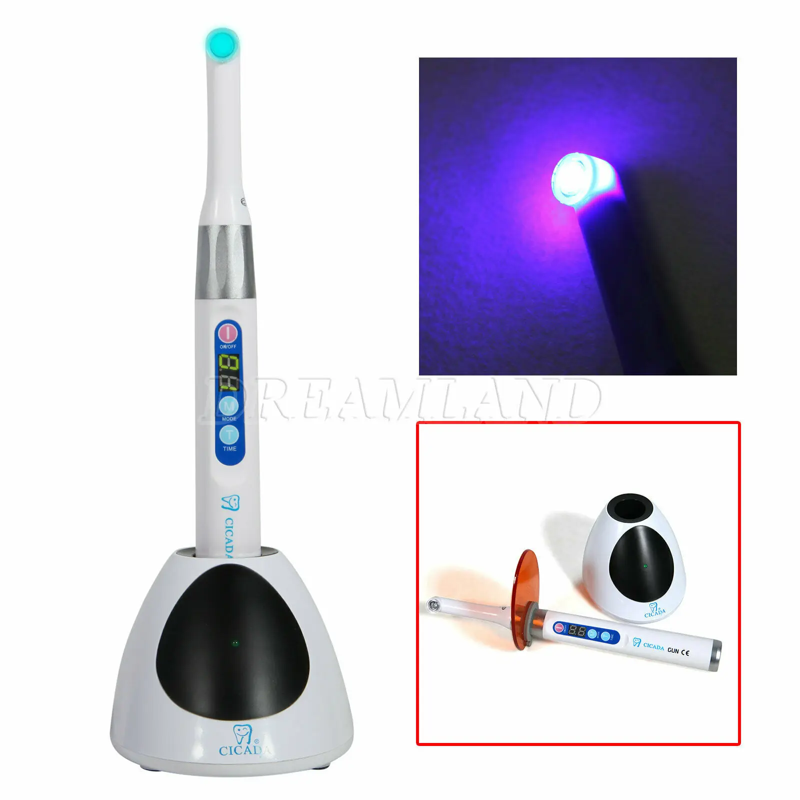 DTE Style Dental Wireless Cordless iLed Curing Light 1S Resin Cure Lamp 2300mW/c  White Color