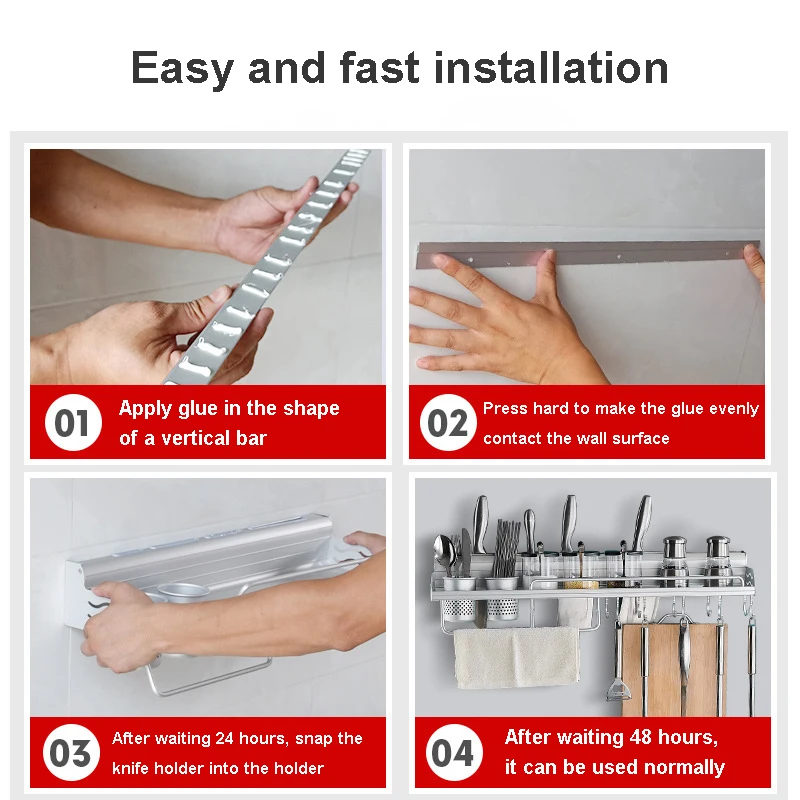 

Kitchen Shelf Wall Hanging Seasoning Storage Knife Rack Multifunctional Space Aluminum Ware Pendant Holder Hook Accessories