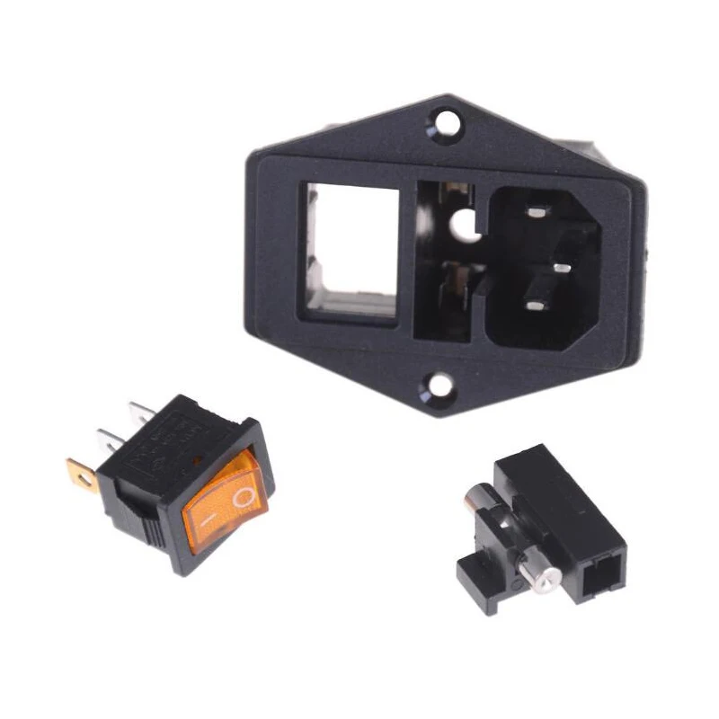 Free Shipping 1pcs Hot 10A 250V Inlet Module Plug Fuse Switch Male Power Socket 3 Pin/4pin IEC320 C14 New | Обустройство дома