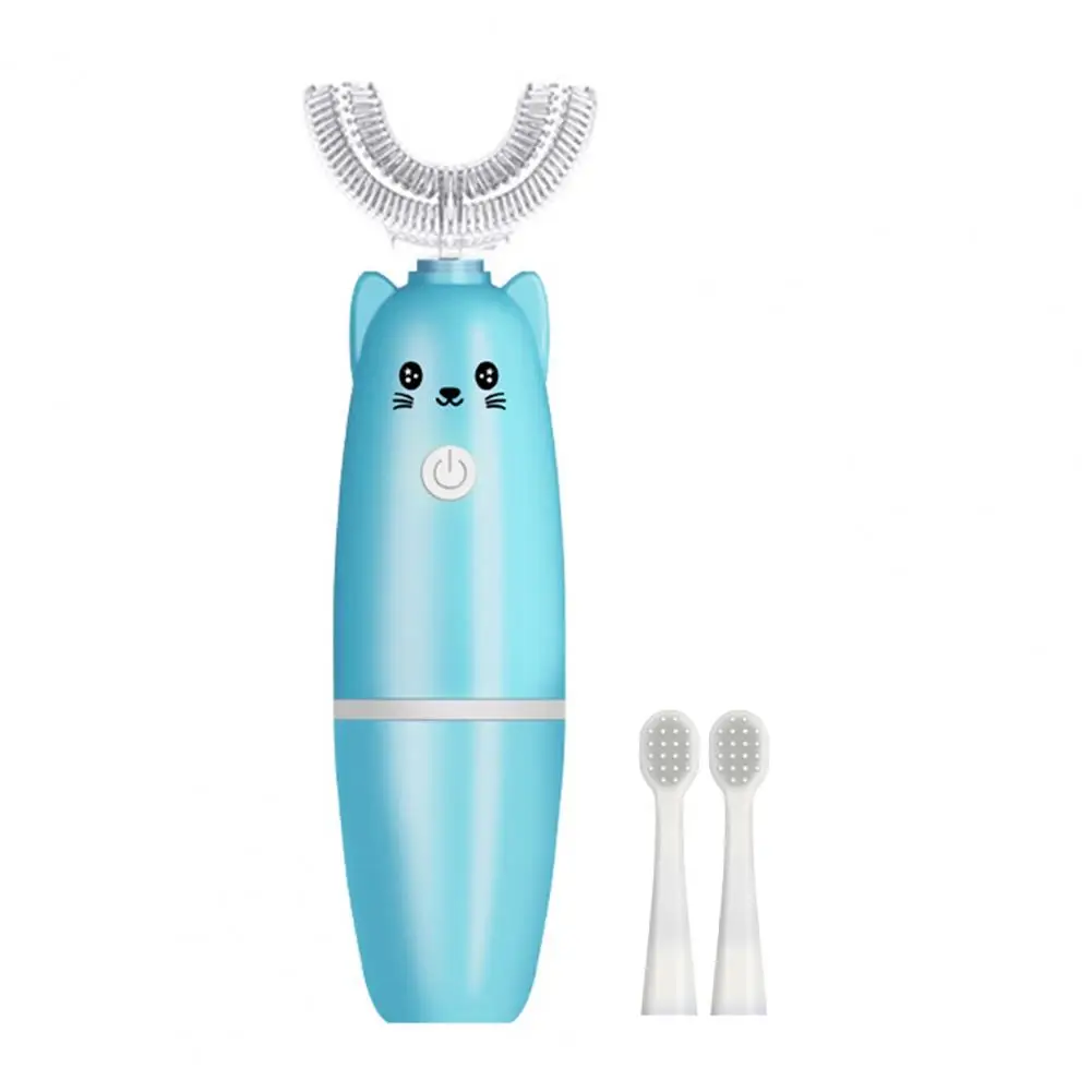 Cepillo de dientes en forma de U para ni&ntilde;os, cepillo de dientes el&eacute;ctrico suave, Limpieza Profunda, Material de grado alimenticio, cepillo de dientes de modelado de dibujos animados-5
