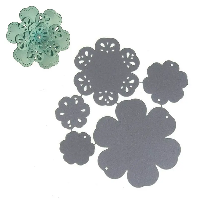 Рождественские 3D Цветочные металлические Вырубные штампы рельефная карта с