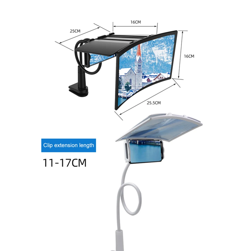 

12in HD Screen Amplifier Mobile Curved Phone Screen Amplifier Desktop Mobile Phone Stand Live Holder Lazy Bracket For Movies