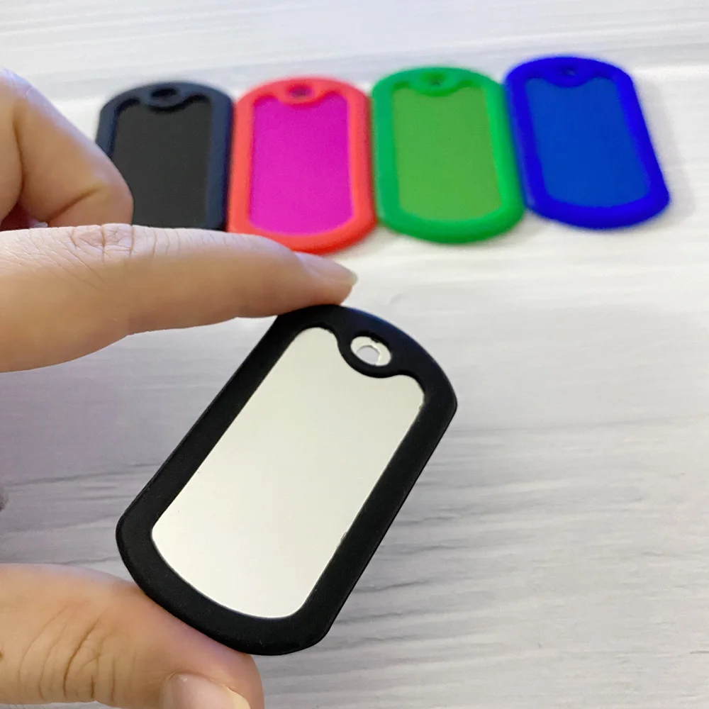 100 шт/партия Разноцветные Жетоны для военных собак мужчин незаполненные бирки на
