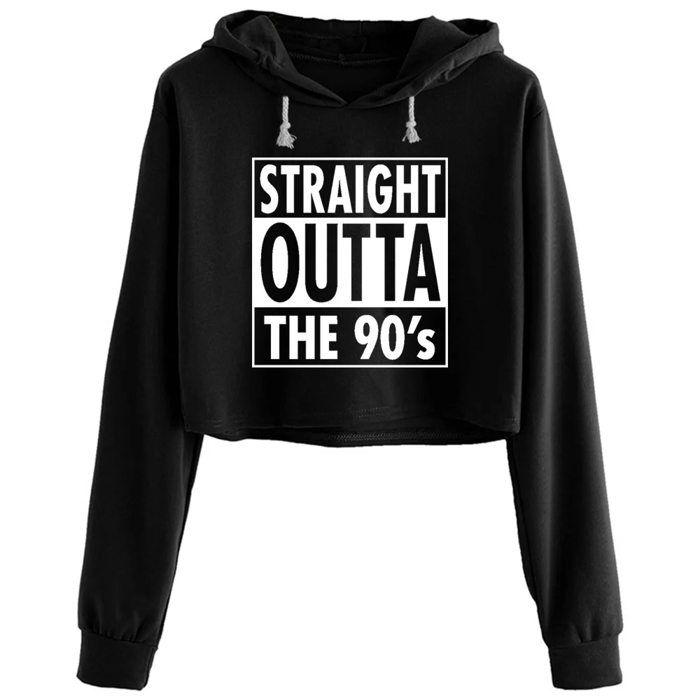 

Straight 90 Crop Hoodies Women Aesthetic Kpop Korean Y2k Pullover For Girls
