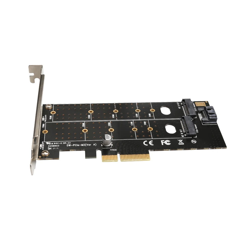 PCIE X4 карта расширения M ключ B двойной интерфейс PCIe M.2 адаптер Накопитель SSD с