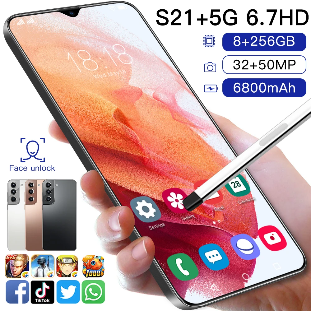 

Galxy S21+5G 2021 Global Version 6.7Inch 10Core 12+512G 32+50MP 6800MAH Android 11 1440*3200 Qualcomm 888