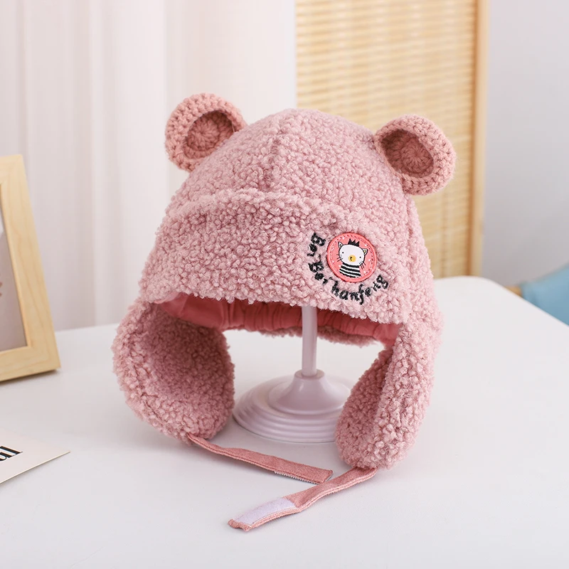 

Children's Lei Feng hat winter new fashion plush warmth thickened baby hat cute boys and girls Keep Warm Outdoor Caps