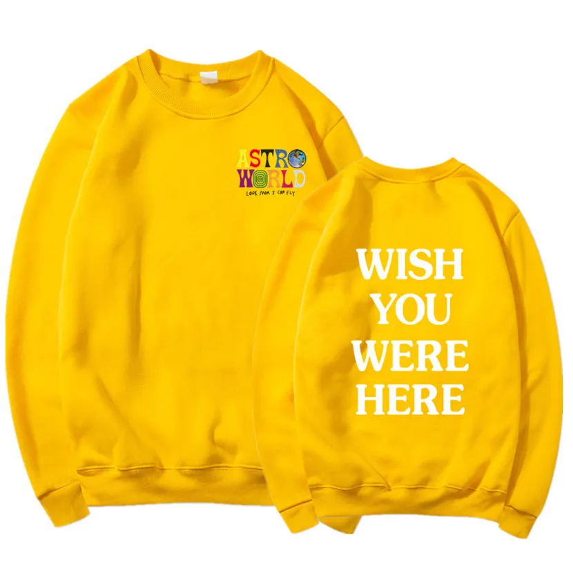 Новые толстовки с капюшоном надписью TRAVIS SCOTT ASTROWORLD WISH YOU WAS HERE модная толстовка