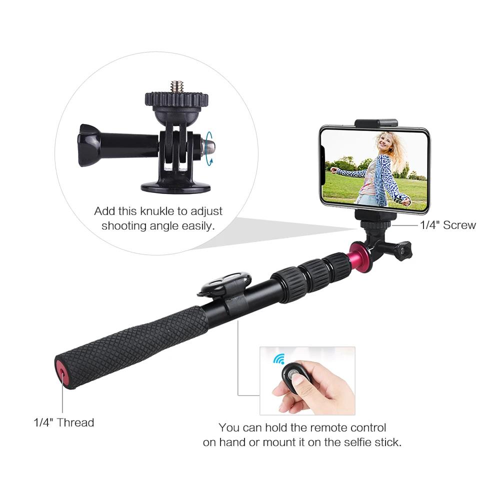 Andoer Selfie Stick + Mini Tripod Phone Mount Wireless Remote Control for iPhone X/8/7 Samsung GoPro Hero | Электроника