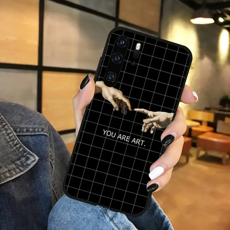 

Funny Hand The Creation of Adam Phone Case Funda For Huawei P9 P10 P20 P30 Lite 2016 2017 2019 plus pro P smart