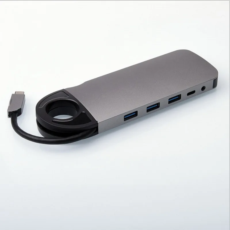 

USB HUB Type-C Multi 4K HDMI RJ45 VGA Gigabit Ethernet USB C HUB 10 in 1 Adapter USB 3.0 Splitter PD Ports Hub Multifunctional