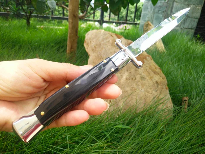 Итальянский Swinguard 440 бык рога одного действия тактический самообороны складной edc карманный нож Походный нож охотничьи ножи Рождественский подарок