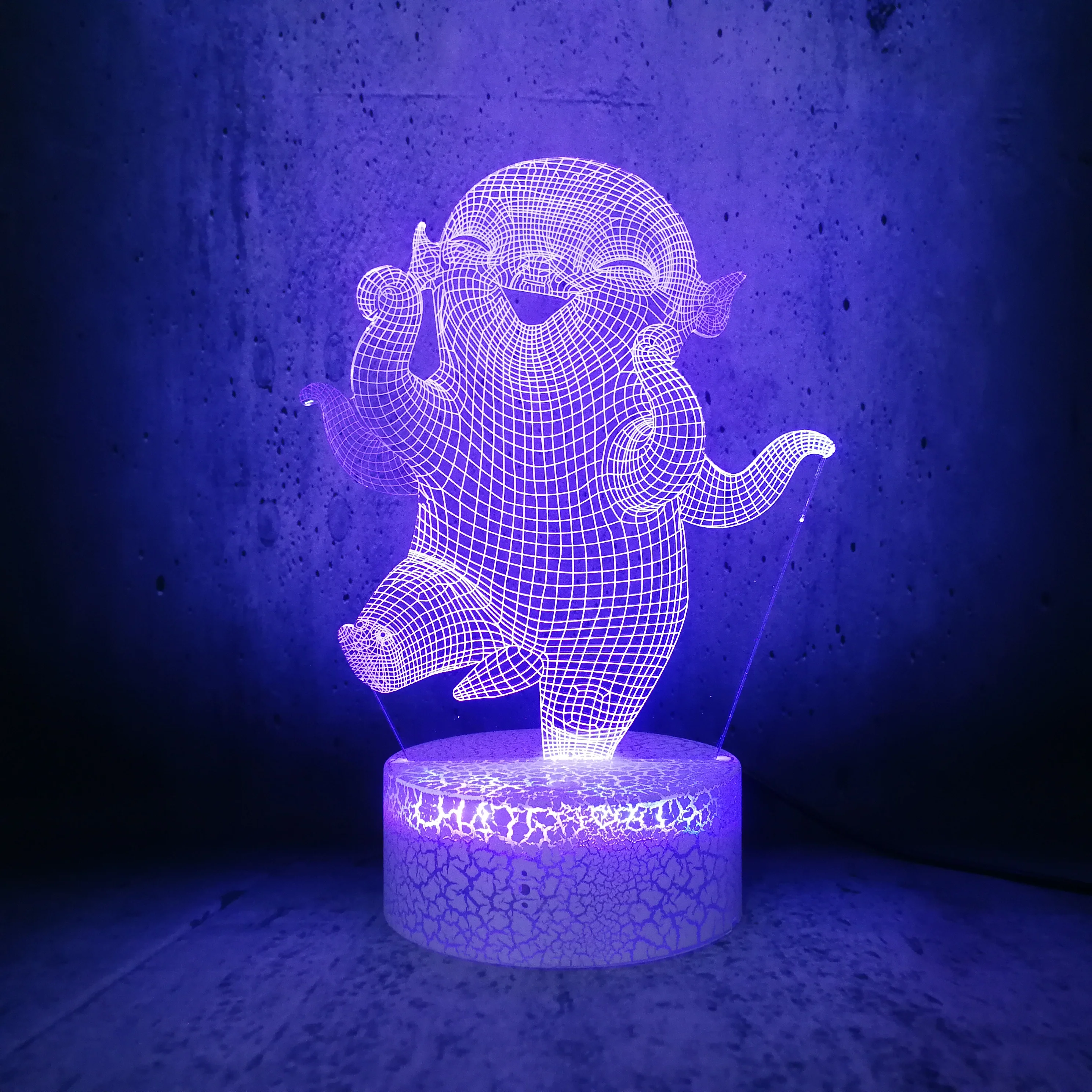 Китайский мультфильм горячий фильм роль милый Wuba 3D Светодиодная лампа маленький