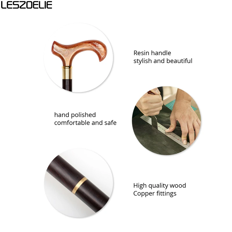 Черная деревянная трость с полимерной ручкой роскошный декоративный тростник