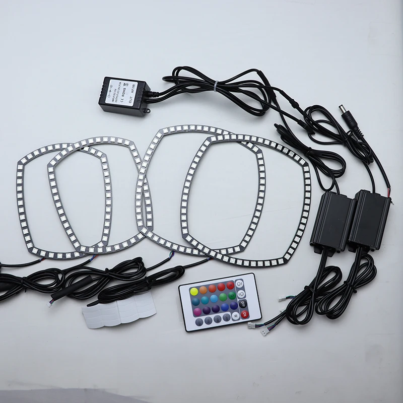 Ультра яркий 5050 SMD многоцветный RGB светодиодный набор ангельских глаз с пультом дистанционного управления для Dodge charger 2011 2012 2013 Автомобильный Стайлинг