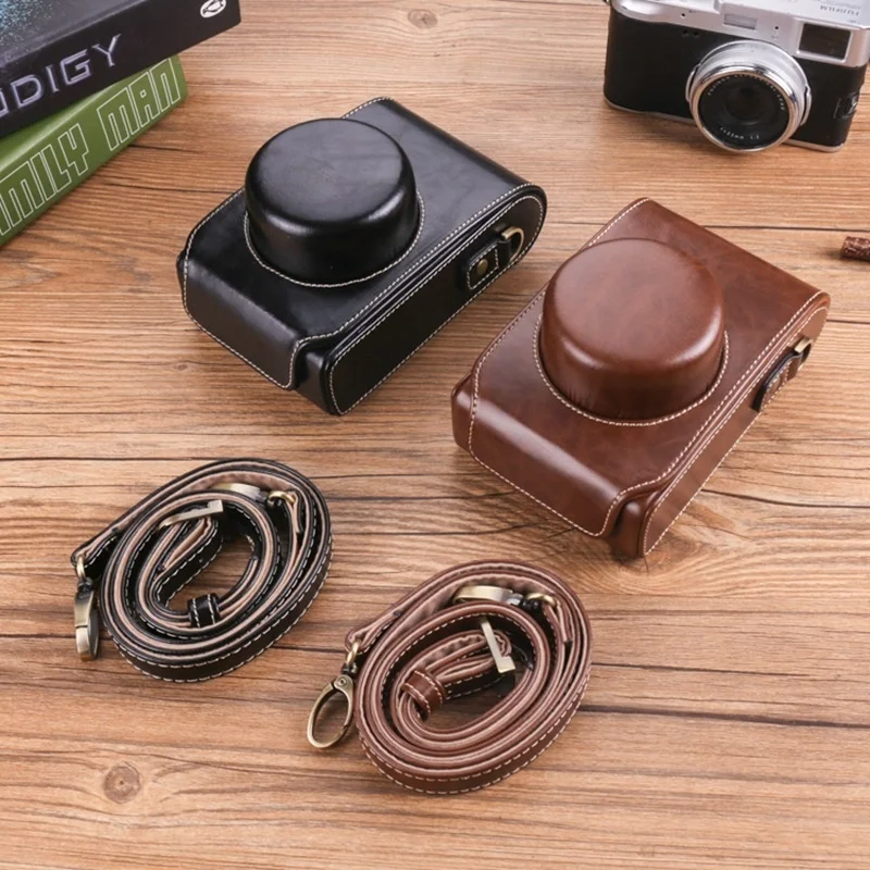 

Premium Quality PU Leather Camera Bag For Fuji X100v X100 X30/X20/X10 Fashion Handbags Durable Camera Case Cover With Belt