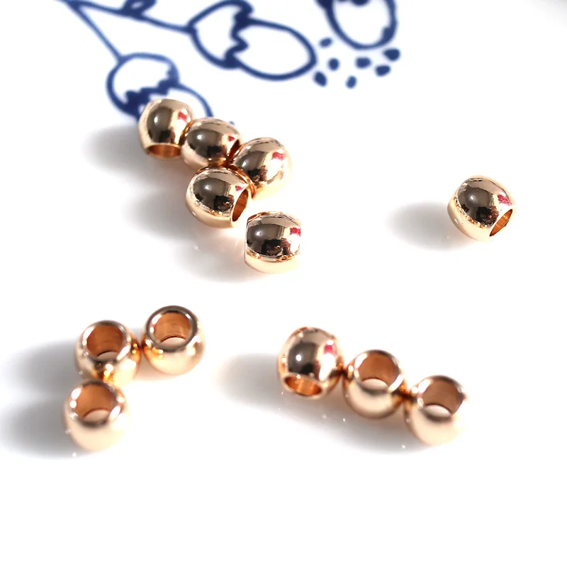 

10 шт./партия, женские позолоченные разделители с большим отверстием