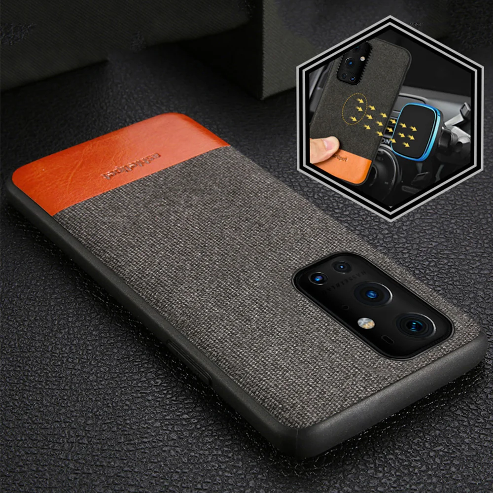 

LANGSIDI Magnetic Canvas case for oneplus 9 pro 10 pro 7 Pro 7T shockproof Car Holde cover For one plus 10 pro Nord 2 9pro 8T 6t