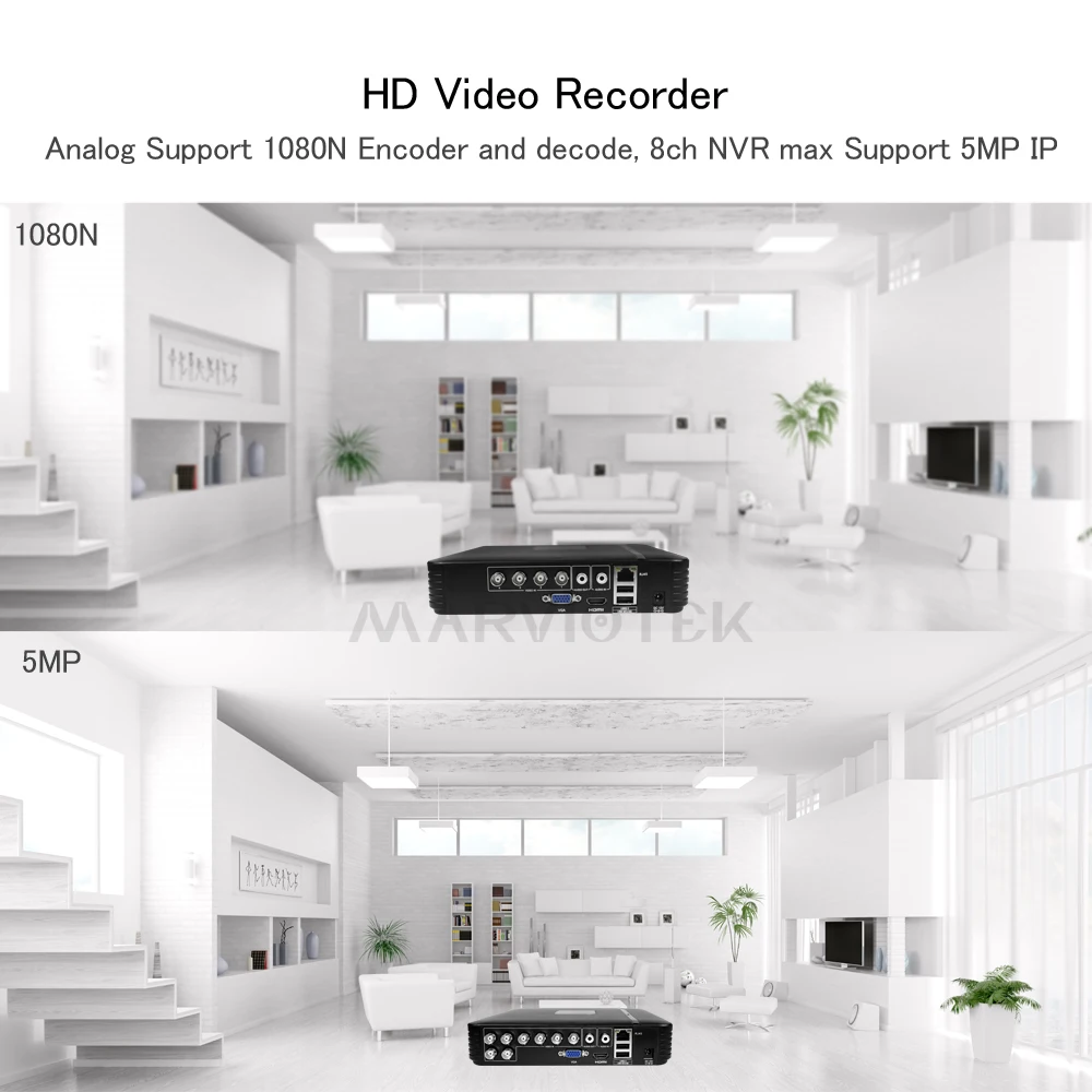 5 IN 1 CCTV NVR DVR Max 5MP Hybrid Mini Recorder IP 5M 4CH 960P 12CH 1080P 16CH Surveillance Video Motion Detect | Безопасность и