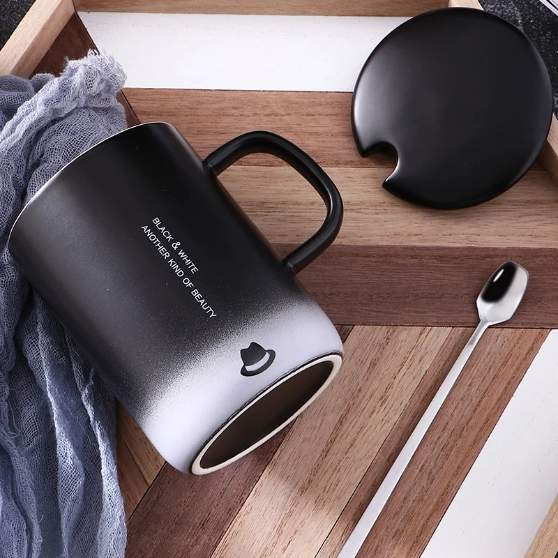 Ceramic Mug Cup Travel Stylish Reusable Hot Water Changing Black Plain Coffee Magic Color Heat Sensitive GG50mk | Дом и сад