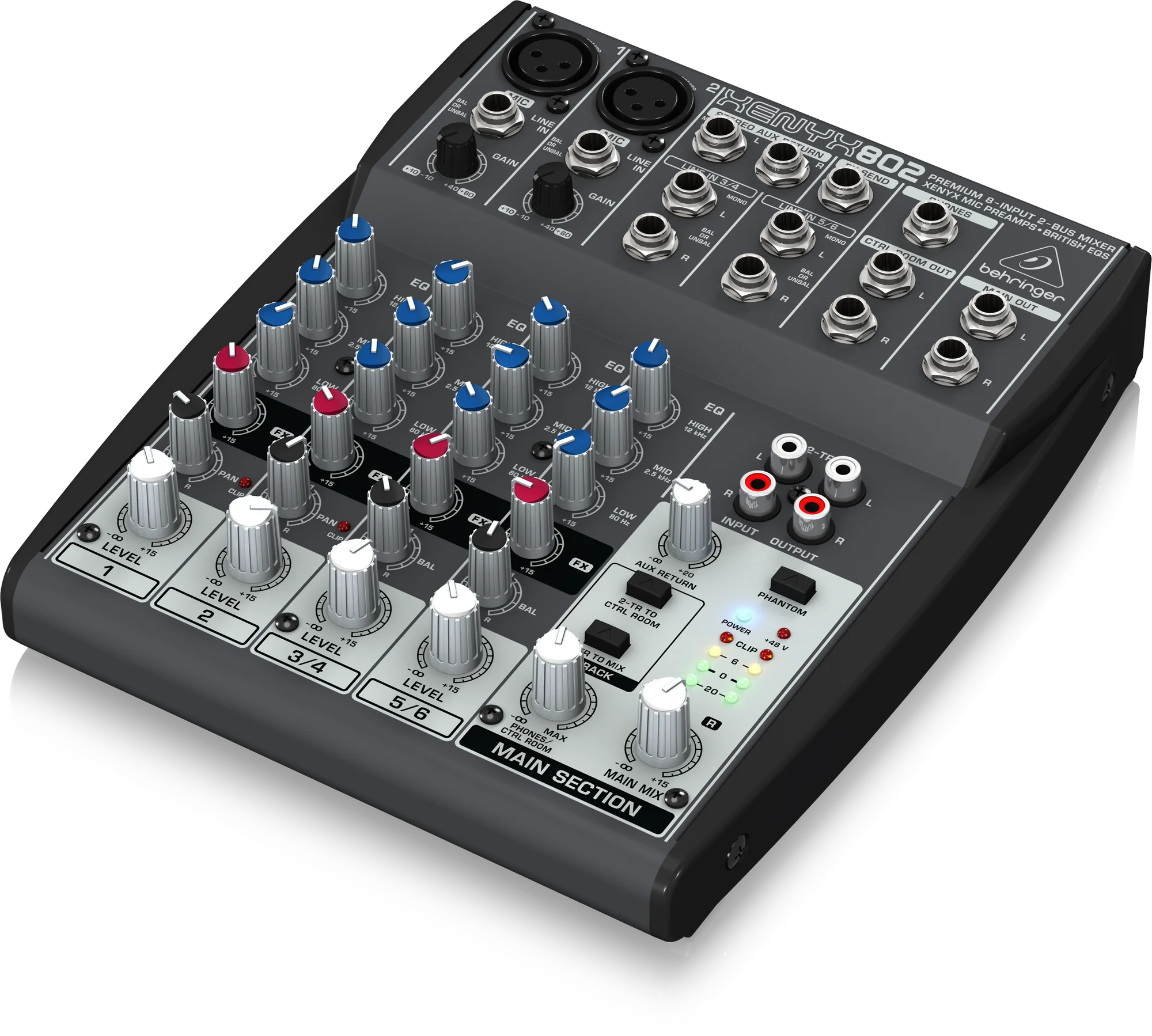 Behringer XENYx 802 Премиум 8-вход 2-шиповый Миксер с микрофоном XENYX предусилители и