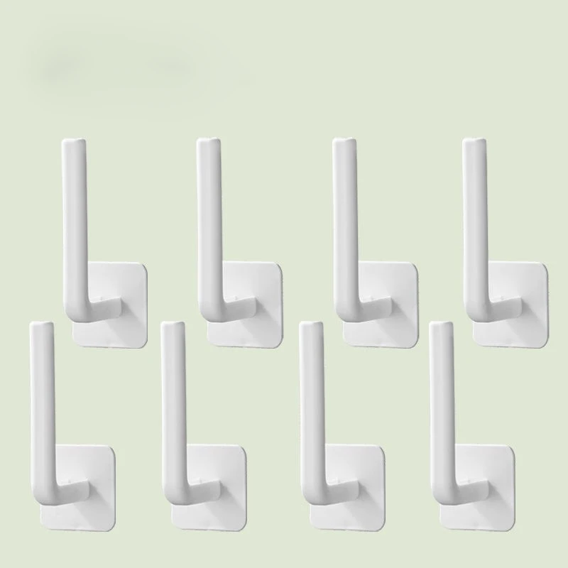 

8pcs Kitchen Paper Towel Holder Self-adhesive Accessories Under Cabinet Roll Rack Tissue Hanger Storage Rack For Toilet Bathroom