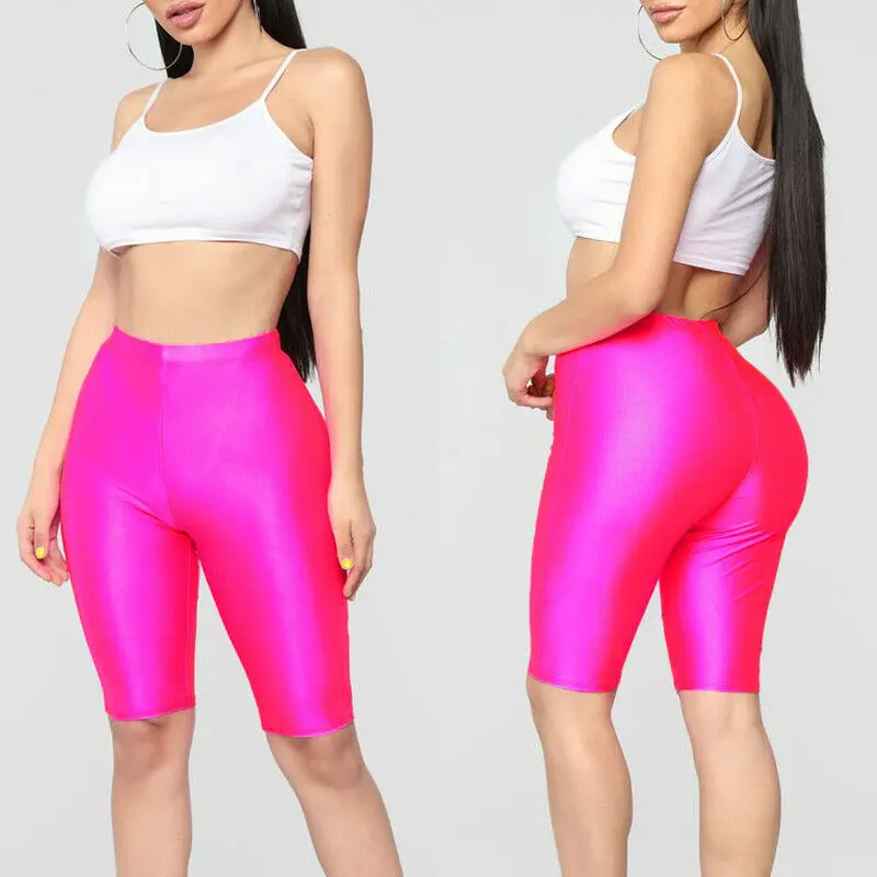 

Летние женские спортивные эластичные велосипедные шорты Hirigin с высокой талией, спортивные велосипедные шорты для активного отдыха, бесшовные однотонные шорты для фитнеса