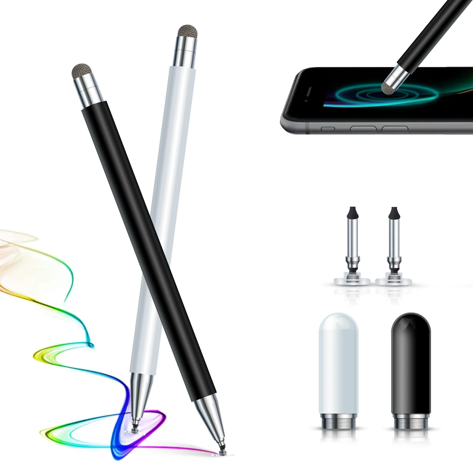 

Mobile phone touch screen stylus disc cloth capacitive pen universal head two-in-one tablet painting stylus